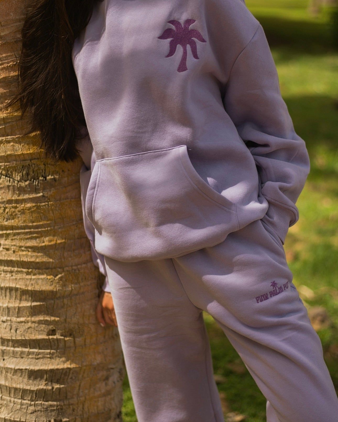 Pink Palm Puff Puff Sweatpants Purple | 904NBQXEH